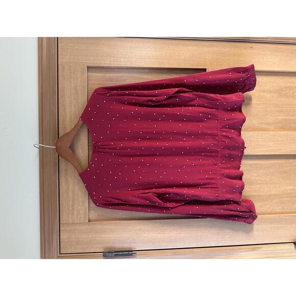 Rails Beaux Button-front Peplum Top In Rouge Offset Dot Women’s size Small - Picture 6 of 12